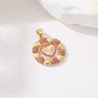 Simple Style Cross Heart Shape Copper Plating Inlay Zircon Charms Jewelry Accessories main image 4