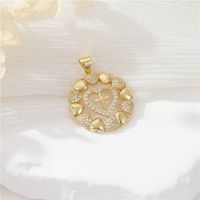 Simple Style Cross Heart Shape Copper Plating Inlay Zircon Charms Jewelry Accessories main image 3