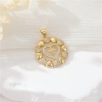Simple Style Cross Heart Shape Copper Plating Inlay Zircon Charms Jewelry Accessories sku image 1