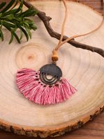 Retro Bohemian Feather Flower Pu Leather Alloy Women's Necklace main image 6