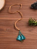 Retro Bohemian Feather Flower Pu Leather Alloy Women's Necklace main image 10