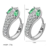1 Pair Ig Style Snake Plating Copper Zircon White Gold Plated Huggie Earrings main image 2