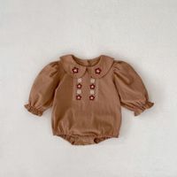 Cute Bohemian Flower Cotton Baby Rompers sku image 7