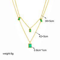 Vintage Style Square Titanium Steel Plating 18k Gold Plated Necklace main image 3