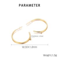 1 Pair Simple Style C Shape Plating Inlay Stainless Steel Rhinestones 18K Gold Plated Ear Studs main image 2