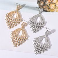 1 Pair Elegant Glam Geometric Plating Copper Zircon 18k Gold Plated White Gold Plated Drop Earrings main image 1