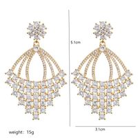 1 Paar Elegant Glam Geometrisch Überzug Kupfer Zirkon 18 Karat Vergoldet Weißgold Plattiert Tropfenohrringe sku image 1