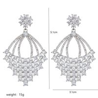 1 Pair Elegant Glam Geometric Plating Copper Zircon 18k Gold Plated White Gold Plated Drop Earrings main image 2