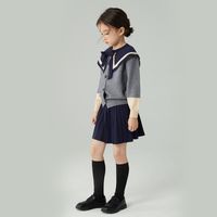 Preppy Style Color Block Polyacrylonitrile Fiber Girls Clothing Sets main image 1