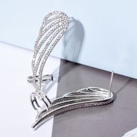 1 Pair Simple Style Classic Style Wings Plating Inlay Copper Zircon White Gold Plated Ear Studs main image 3