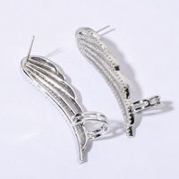 1 Pair Simple Style Classic Style Wings Plating Inlay Copper Zircon White Gold Plated Ear Studs main image 6