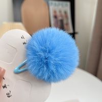 Kid's Simple Style Solid Color Rex Rabbit Fur Hair Clip sku image 7