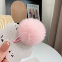 Kid's Simple Style Solid Color Rex Rabbit Fur Hair Clip sku image 8