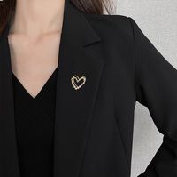 Simple Style Heart Shape Alloy Plating Inlay Rhinestones Pearl Women's Brooches main image 5