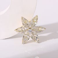Ig Style Shiny Flower Snowflake Copper Plating Inlay Zircon Women's Brooches main image 4