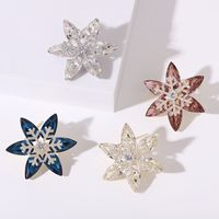 Style Ig Brillant Fleur Flocon De Neige Le Cuivre Placage Incruster Zircon Femmes Broches main image 7