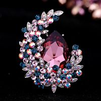 Lady Moon Alloy Inlay Artificial Gemstones Women's Brooches sku image 2