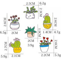 Cartoon Style Cactus Flower Alloy Enamel Women's Brooches main image 2