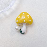 Cute Mushroom Zinc Alloy Enamel Plating Inlay Pearl Women's Brooches sku image 2
