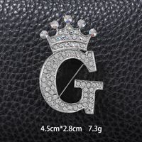 Simple Style Letter Crown Zinc Alloy Inlay Rhinestones Unisex Brooches sku image 14