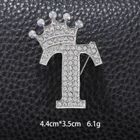 Simple Style Letter Crown Zinc Alloy Inlay Rhinestones Unisex Brooches sku image 38
