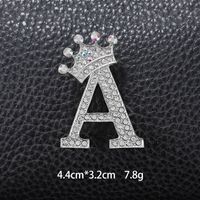 Simple Style Letter Crown Zinc Alloy Inlay Rhinestones Unisex Brooches sku image 2