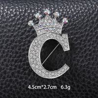 Simple Style Letter Crown Zinc Alloy Inlay Rhinestones Unisex Brooches sku image 6