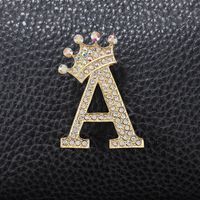 Simple Style Letter Crown Zinc Alloy Inlay Rhinestones Unisex Brooches main image 4