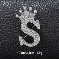 Simple Style Letter Crown Zinc Alloy Inlay Rhinestones Unisex Brooches sku image 36