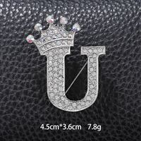 Simple Style Letter Crown Zinc Alloy Inlay Rhinestones Unisex Brooches sku image 40