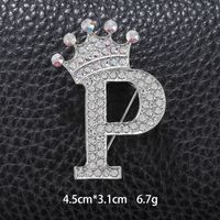 Simple Style Letter Crown Zinc Alloy Inlay Rhinestones Unisex Brooches sku image 32