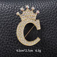 Simple Style Letter Crown Zinc Alloy Inlay Rhinestones Unisex Brooches sku image 5