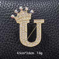 Simple Style Letter Crown Zinc Alloy Inlay Rhinestones Unisex Brooches sku image 39
