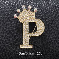 Simple Style Letter Crown Zinc Alloy Inlay Rhinestones Unisex Brooches sku image 31