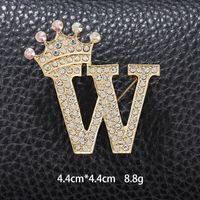 Simple Style Letter Crown Zinc Alloy Inlay Rhinestones Unisex Brooches sku image 43