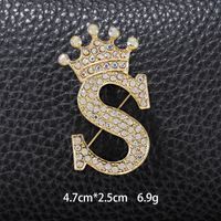 Simple Style Letter Crown Zinc Alloy Inlay Rhinestones Unisex Brooches sku image 35