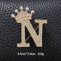 Simple Style Letter Crown Zinc Alloy Inlay Rhinestones Unisex Brooches sku image 27