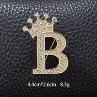 Simple Style Letter Crown Zinc Alloy Inlay Rhinestones Unisex Brooches sku image 3