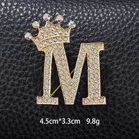 Simple Style Letter Crown Zinc Alloy Inlay Rhinestones Unisex Brooches sku image 25