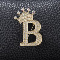 Simple Style Letter Crown Zinc Alloy Inlay Rhinestones Unisex Brooches main image 6