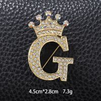 Simple Style Letter Crown Zinc Alloy Inlay Rhinestones Unisex Brooches sku image 13