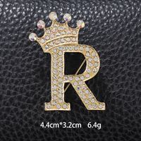 Simple Style Letter Crown Zinc Alloy Inlay Rhinestones Unisex Brooches sku image 33