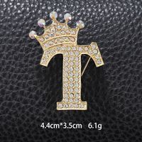 Simple Style Letter Crown Zinc Alloy Inlay Rhinestones Unisex Brooches sku image 37