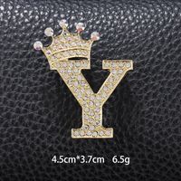 Simple Style Letter Crown Zinc Alloy Inlay Rhinestones Unisex Brooches sku image 45