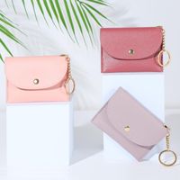 Women's Pu Leather Solid Color Sweet Square Zipper Buckle Coin Purse main image 2