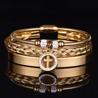 Glam Cross Stainless Steel Plating Bracelets sku image 2