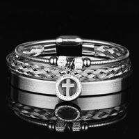 Glam Cross Stainless Steel Plating Bracelets sku image 3