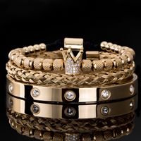 Glam Crown Stainless Steel Plating Inlay Zircon Bangle sku image 9