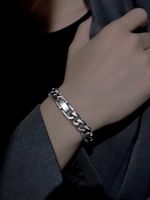 Hip-hop Geometric Titanium Steel Polishing Men's Bracelets main image 2
