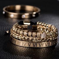 Glam Crown Stainless Steel Plating Inlay Zircon Bangle main image 4